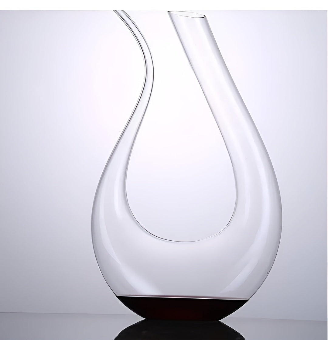 Crystal wine decanter in snail shape – Lead-free for wine or cognac | Decorative for home & bar | Bowlift