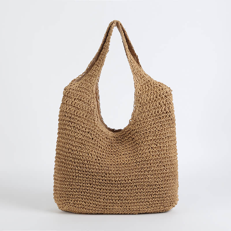 BowLift | Women Straw Tote Bag Beige One Size Bohemian Beach Bag