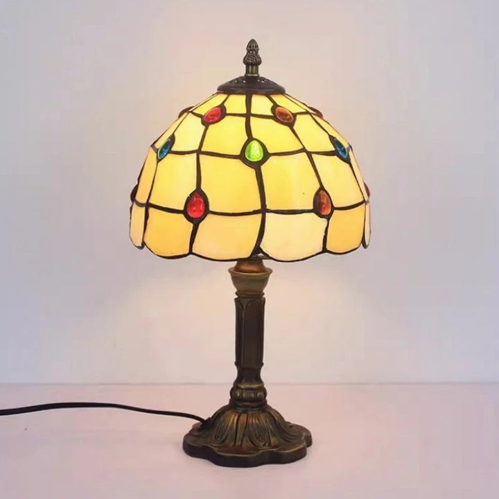 BowLift | Table Lamp LED Baroque Retro E27 - Vintage Tiffany Glass