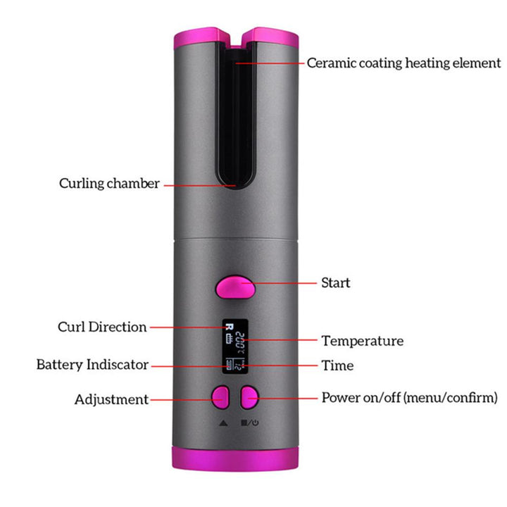 BowLift | Wireless Tourmaline Ceramic Cone Automatic Hair Curler