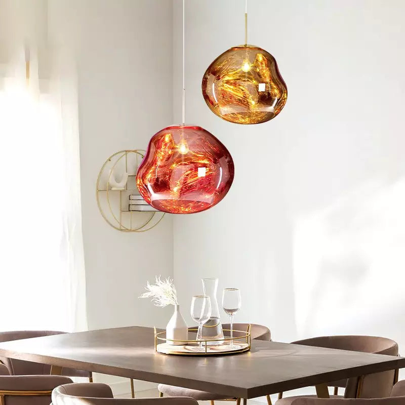 BowLift | Melt Pendant Light Fixture - Modern Glass Hanging Lamp for Kitchen Island & Dining Room