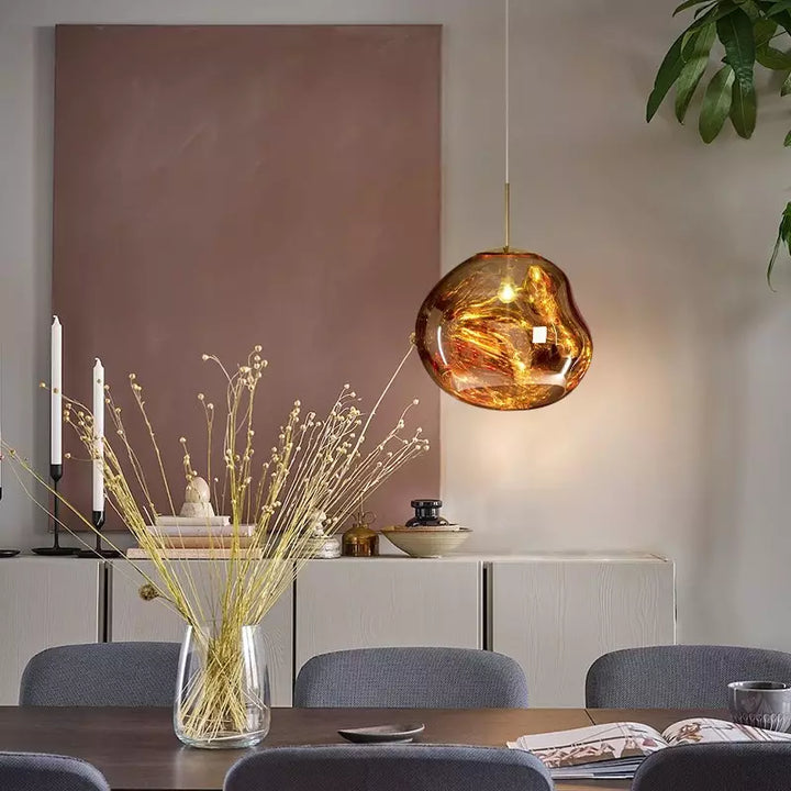 BowLift | Melt Pendant Light Fixture - Modern Glass Hanging Lamp for Kitchen Island & Dining Room