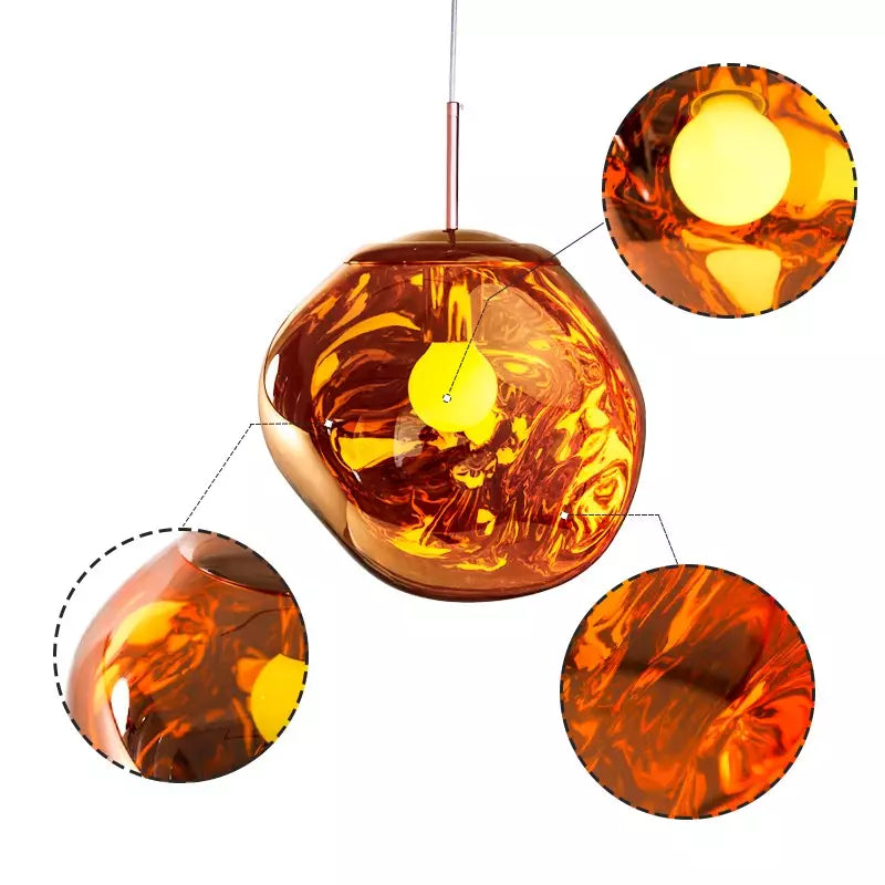 BowLift | Melt Pendant Light Fixture - Modern Glass Hanging Lamp for Kitchen Island & Dining Room