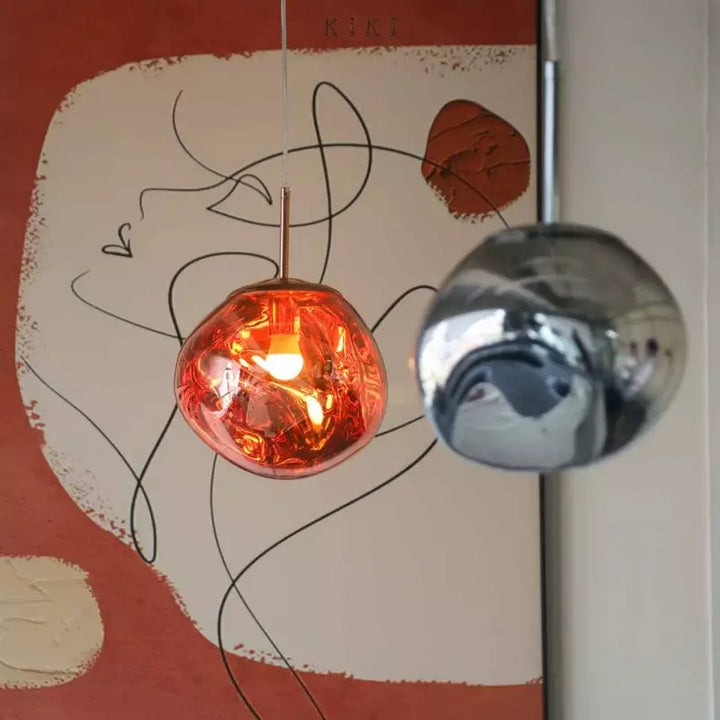 BowLift | Melt Pendant Light Fixture - Modern Glass Hanging Lamp for Kitchen Island & Dining Room