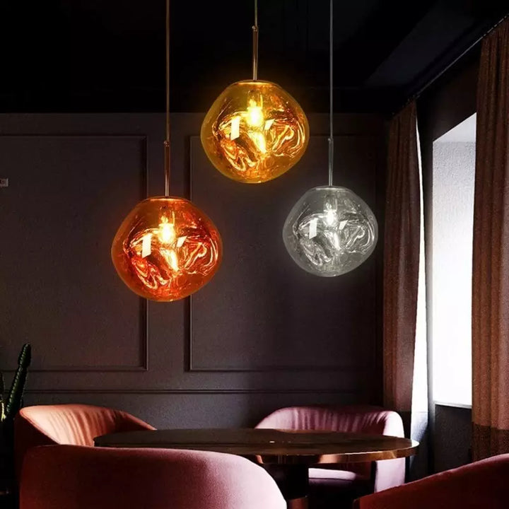 BowLift | Melt Pendant Light Fixture - Modern Glass Hanging Lamp for Kitchen Island & Dining Room