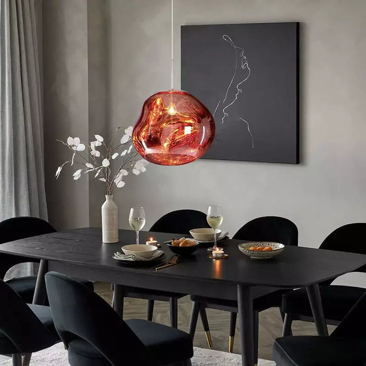 BowLift | Melt Pendant Light Fixture - Modern Glass Hanging Lamp for Kitchen Island & Dining Room