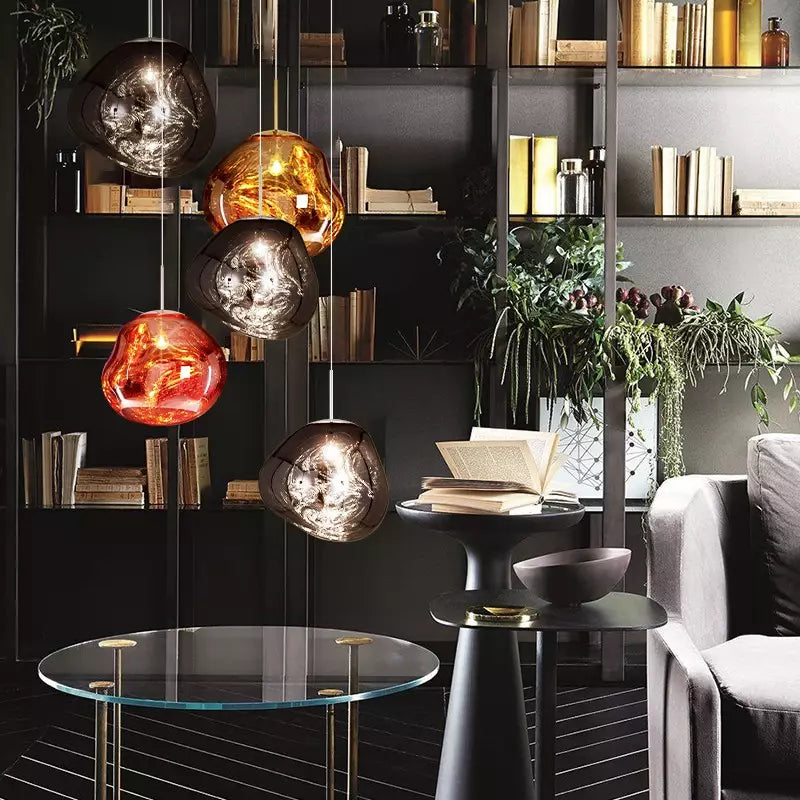 BowLift | Melt Pendant Light Fixture - Modern Glass Hanging Lamp for Kitchen Island & Dining Room