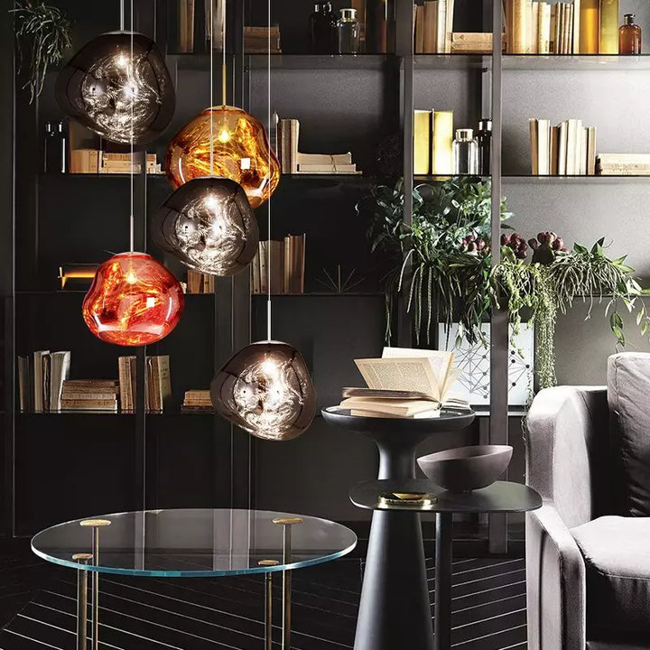 BowLift | Melt Pendant Light Fixture - Modern Glass Hanging Lamp for Kitchen Island & Dining Room