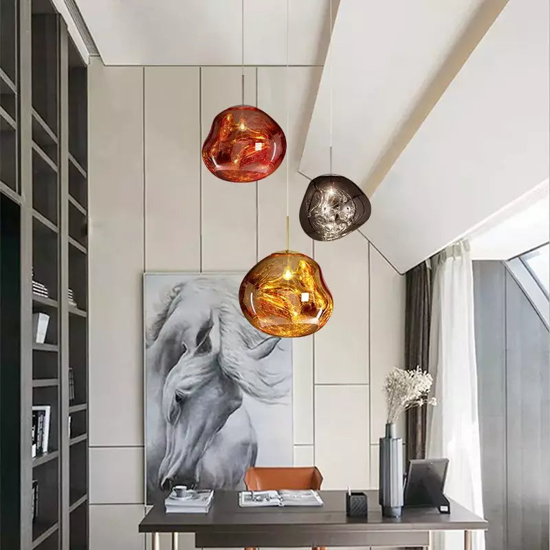 BowLift | Melt Pendant Light Fixture - Modern Glass Hanging Lamp for Kitchen Island & Dining Room