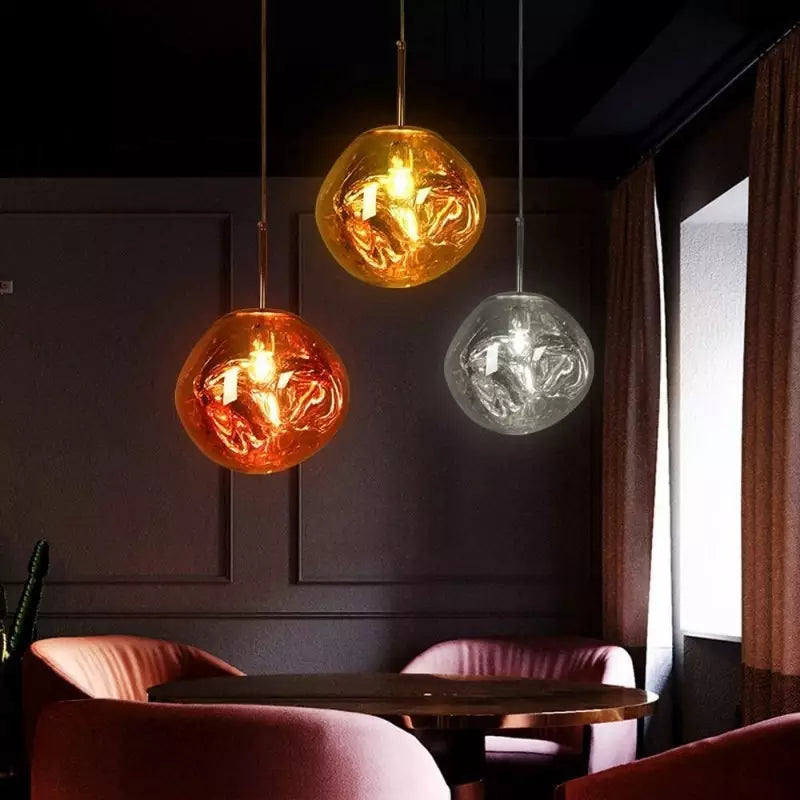 BowLift | Artistic Hanging Lamp of Melted Glass Modern and Elegant Lighting for Interior