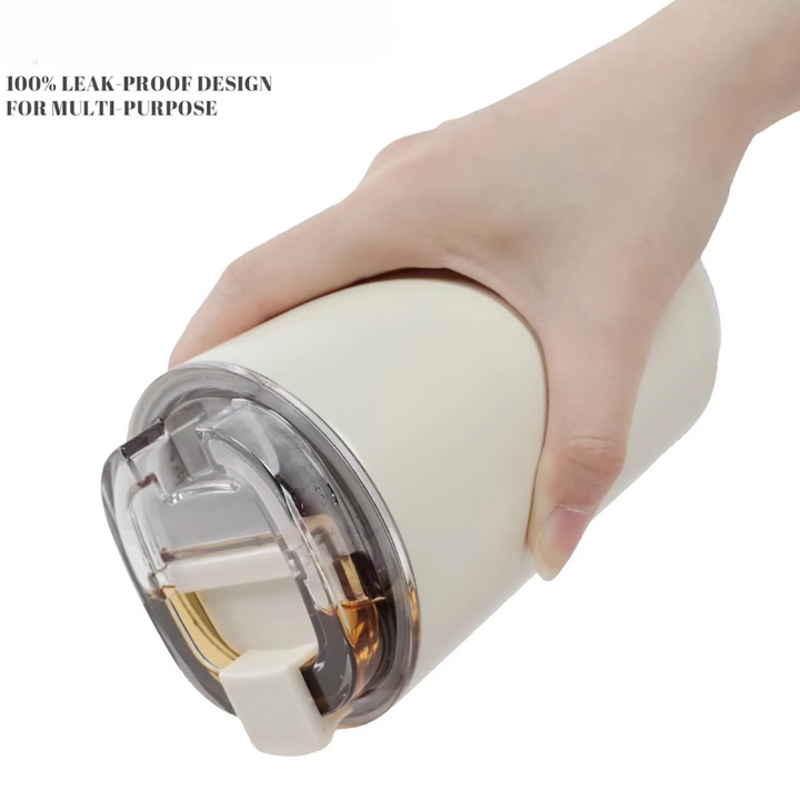 BowLift | Milk White Insulating Travel Mug – Stainless Steel Thermos Flask