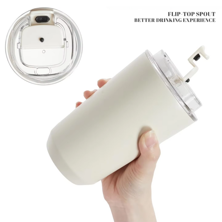 BowLift | Milk White Insulating Travel Mug – Stainless Steel Thermos Flask