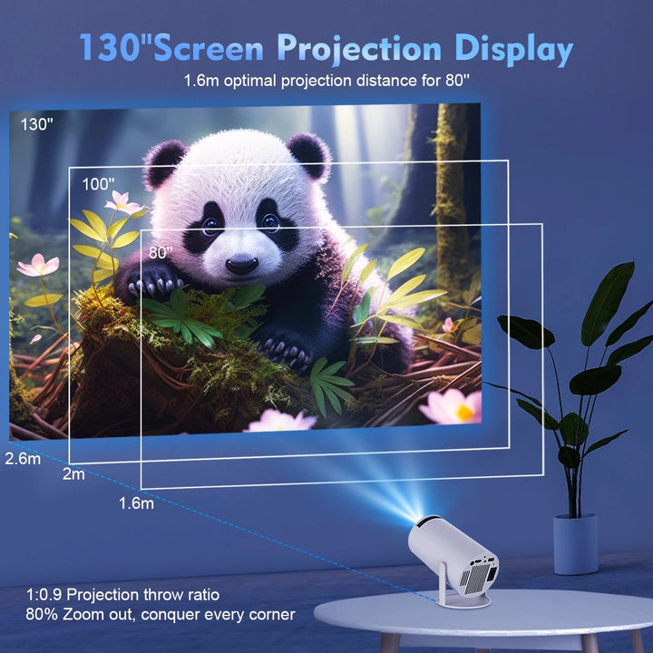 BowLift | Smart 4K Mini Projector with Dual WiFi and Bluetooth Connectivity
