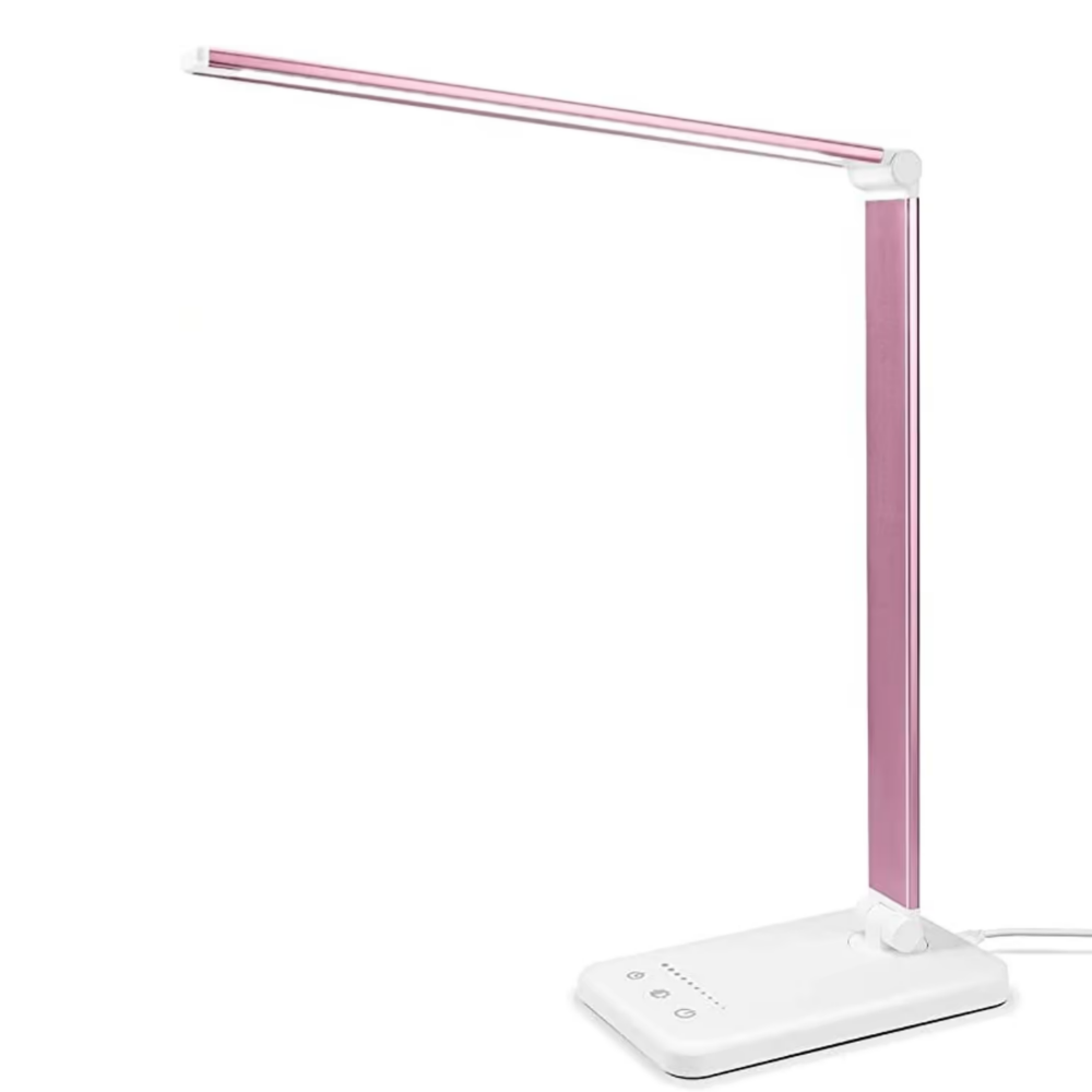 BowLift | Modern Adjustable LED Desk Lamp with USB Charging Port - BrightEase
