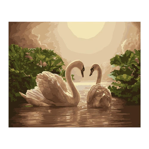 Swan Moonlight Lake - Van-Go Paint-By-Number Kit | Bowlift