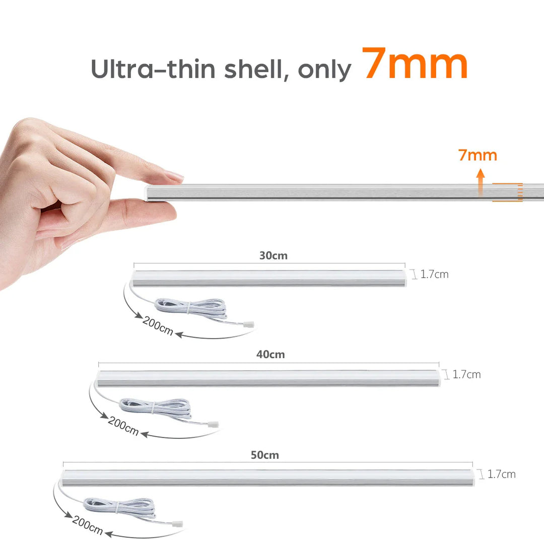 Motion Touch Sensor LED Lights Wireless Light Penetrable Wood Aluminum Bar | Bowlift