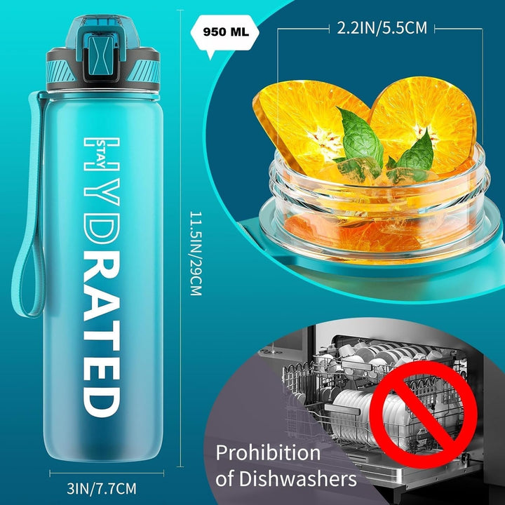 BowLift | Motivational Leak-proof Bottle with Straw - Sports Bottle