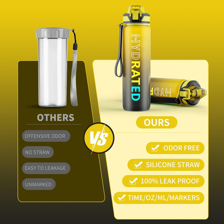 BowLift | Motivational Leak-proof Bottle with Straw - Sports Bottle