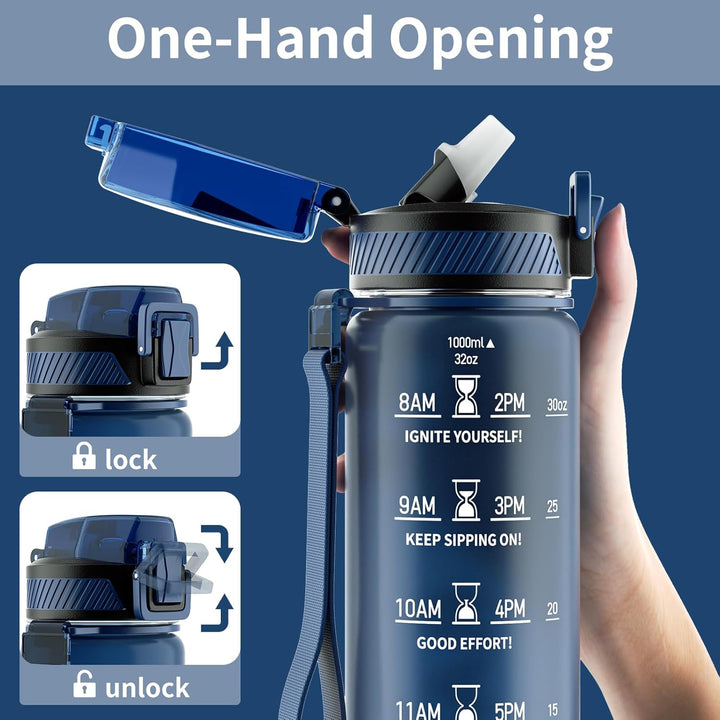 BowLift | Motivational Leak-proof Bottle with Straw - Sports Bottle