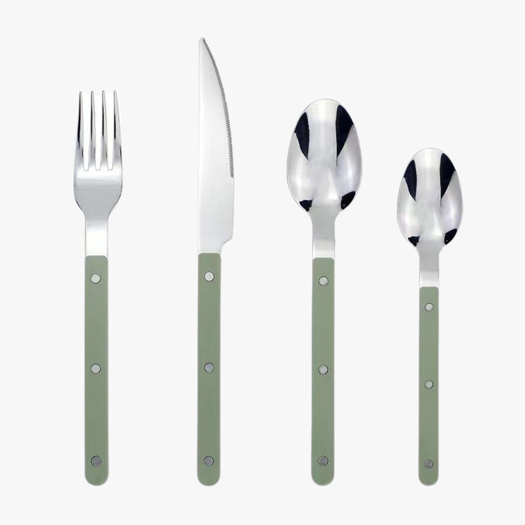 BowLift | 24-Piece Stainless Steel Cutlery Set with Engraved Design - BistroLine