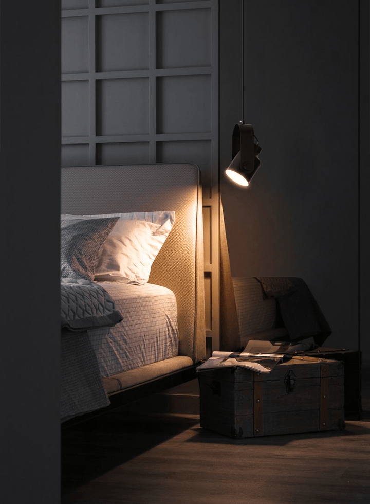 BowLift | Hanging lamp | Pendant light Black 120 cm Wood & Metal