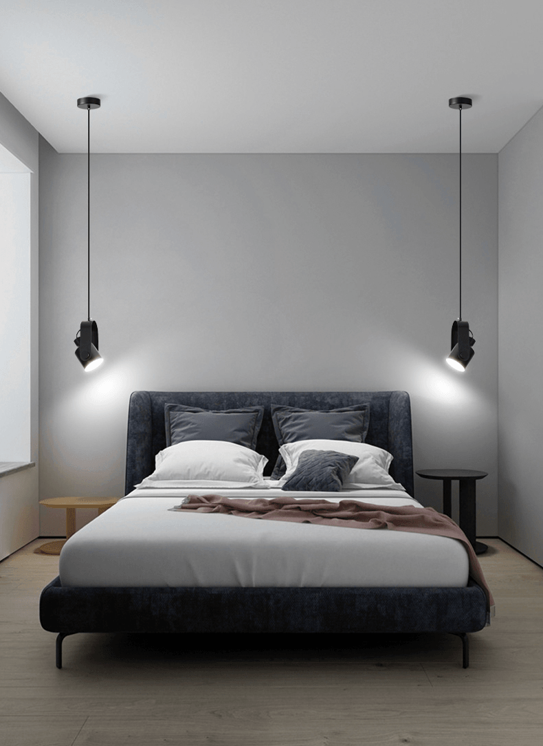 BowLift | Hanging lamp | Pendant light Black 120 cm Wood & Metal
