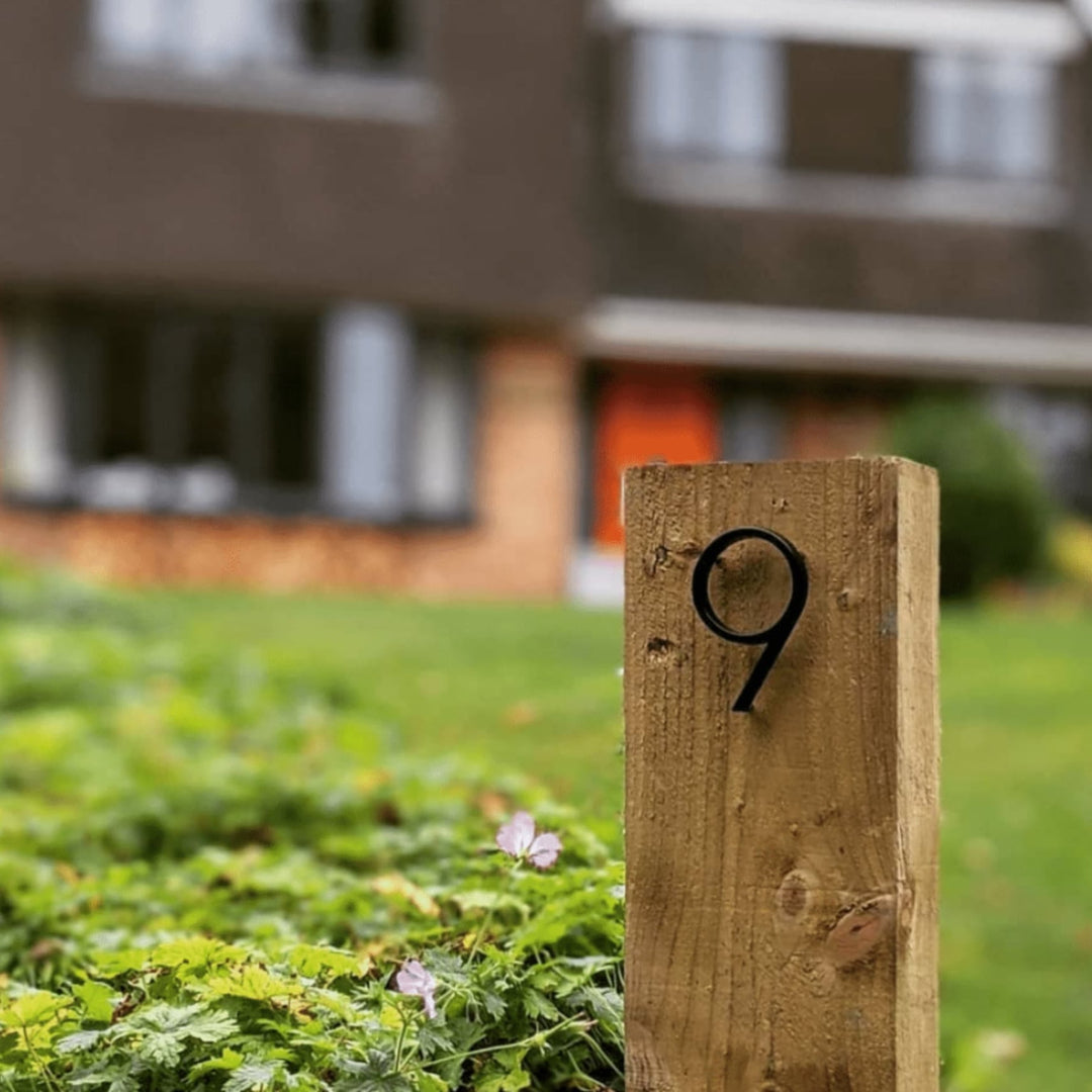 BowLift | House Numbers Modern Black Metal Floating Style