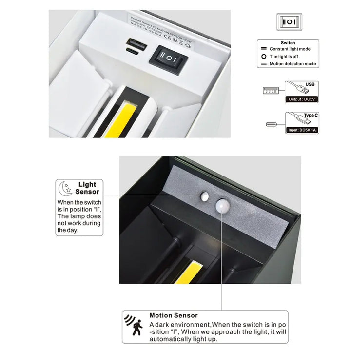 BowLift | Rechargeable wall lamp with sensor