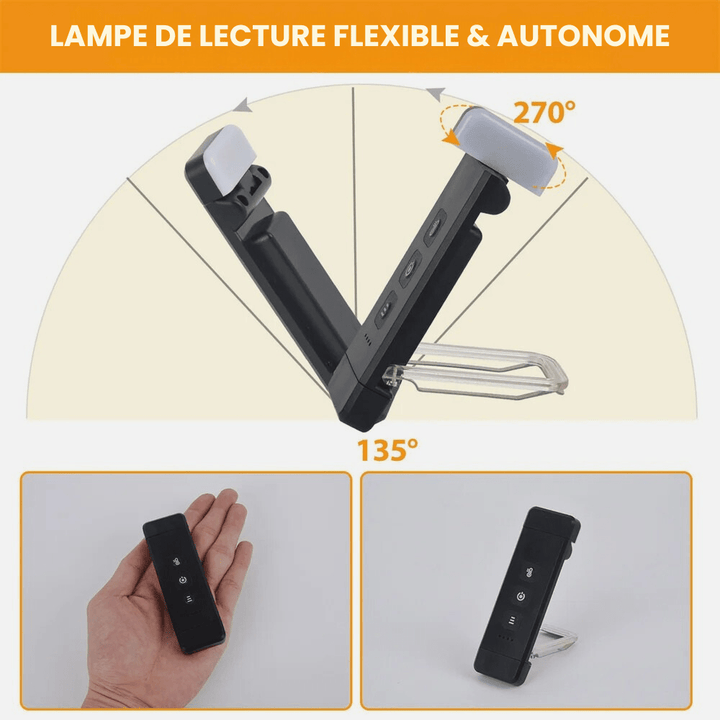 BowLift | Battery Reading Lamp with Clip - 3 Modes and 80h Battery Life