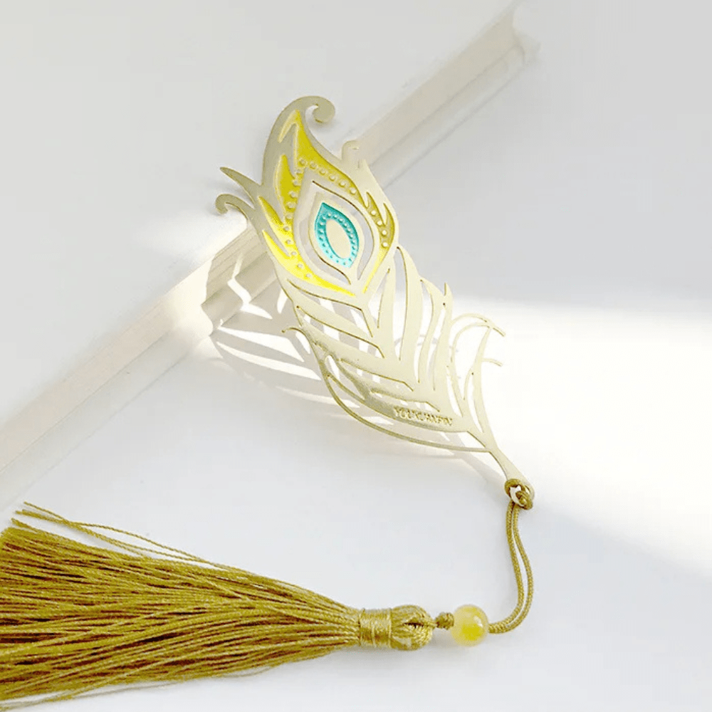 BowLift | Bookmark made of metal | Peacock feathers
