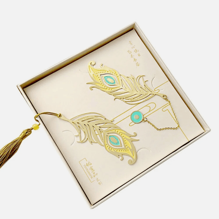 BowLift | Bookmark made of metal | Peacock feathers