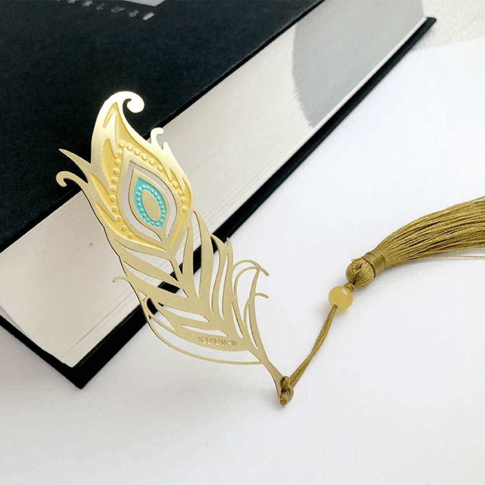 BowLift | Bookmark made of metal | Peacock feathers