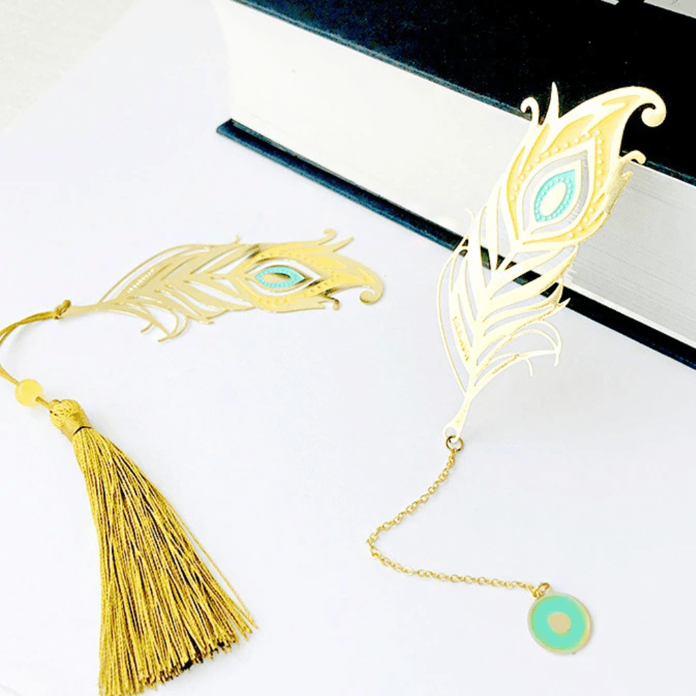 BowLift | Bookmark made of metal | Peacock feathers