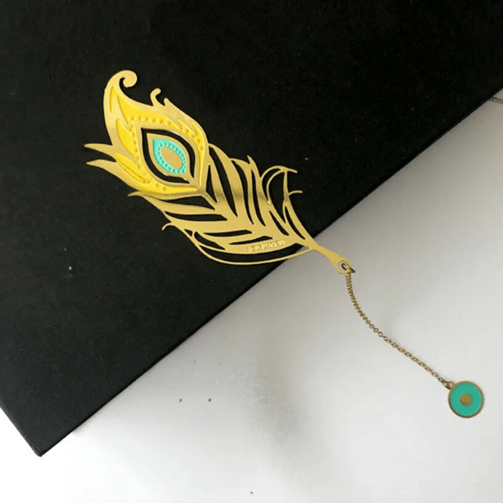 BowLift | Bookmark made of metal | Peacock feathers