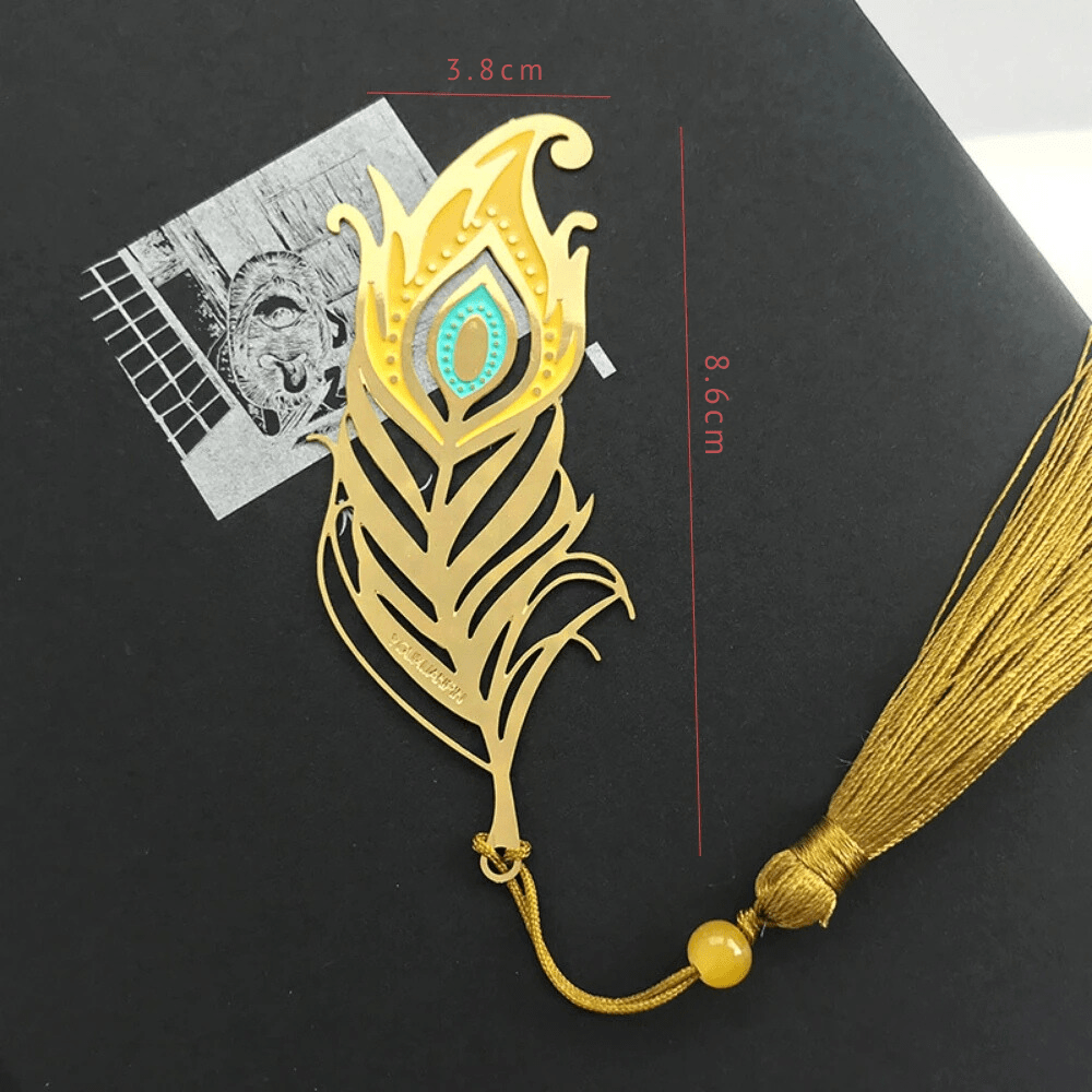 BowLift | Bookmark made of metal | Peacock feathers