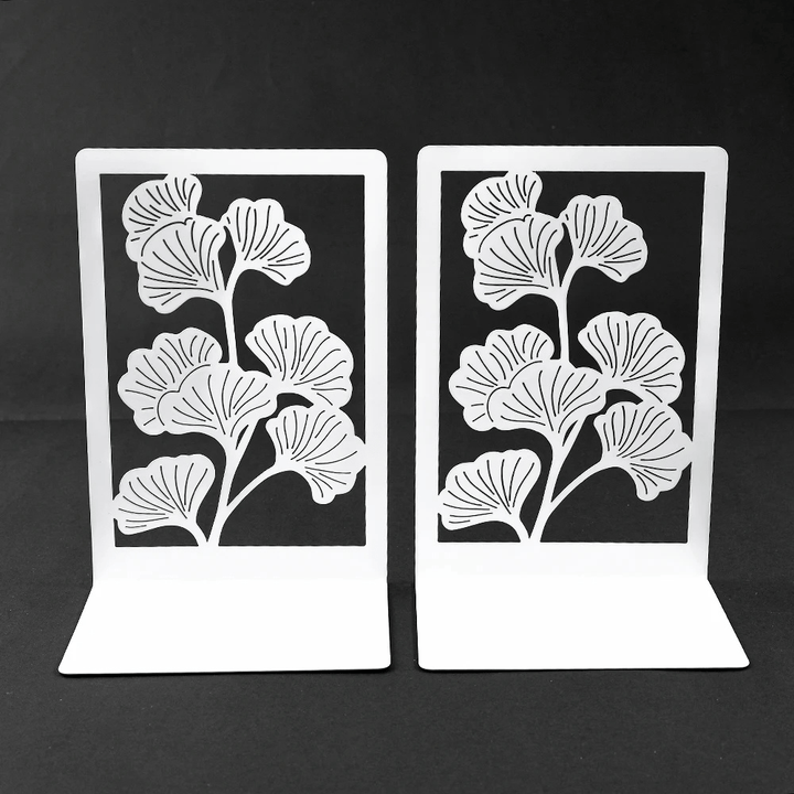 BowLift | Bookend made of metal | Ginkgo leaves
