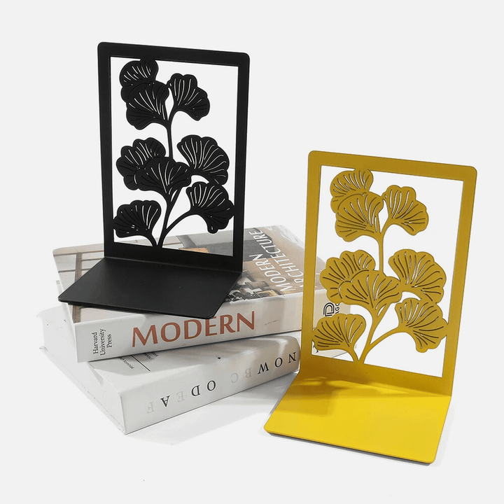 BowLift | Bookend made of metal | Ginkgo leaves