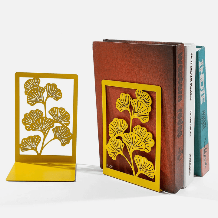 BowLift | Bookend made of metal | Ginkgo leaves