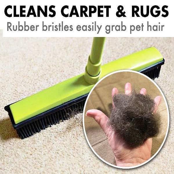 BowLift | Broom with Squeegee made from Natural Rubber, Multi-Surface and Pet Hair Removal