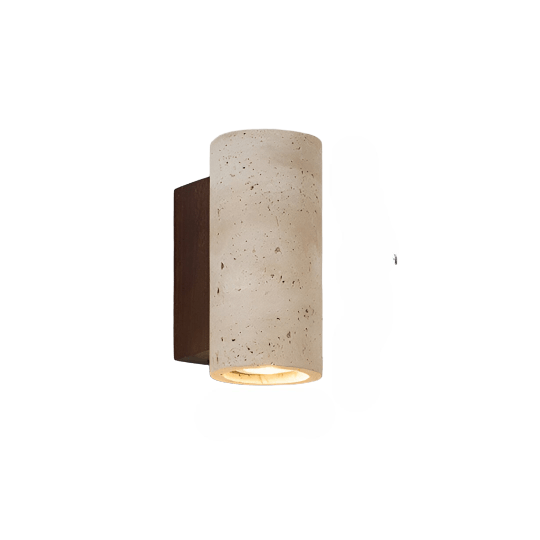 BowLift | Travertine wall lamp in Japandi tube shape