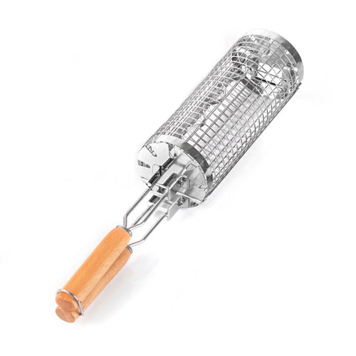 Portable Stainless Steel Rolling Grilling Basket BBQ Grill Accessory | Bowlift