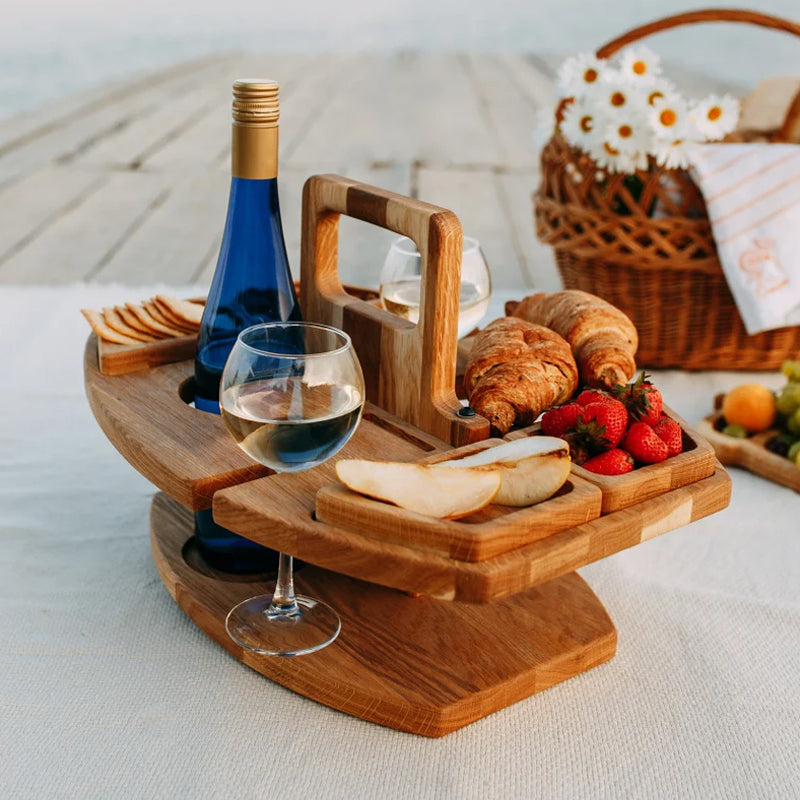 BowLift | Portable Wooden Picnic Wine Table - WineNest