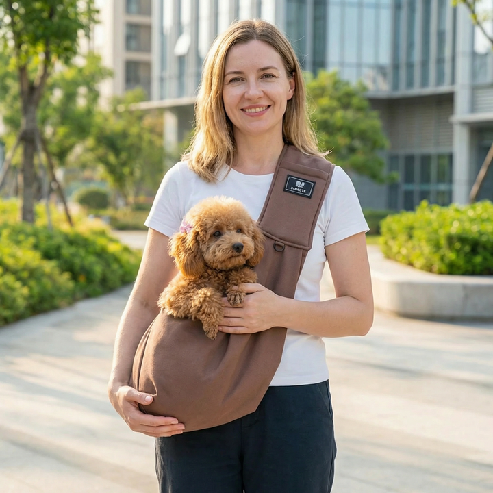 Portable Dog Shoulder Backpack – Breathable, Water-Resistant & Secure Bowlift