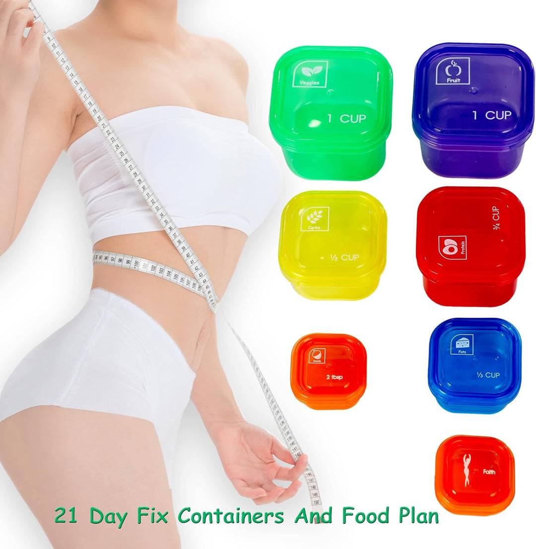 BowLift | Portion Control Containers (14-Piece Set) - 21 Day Fix for Weight Loss
