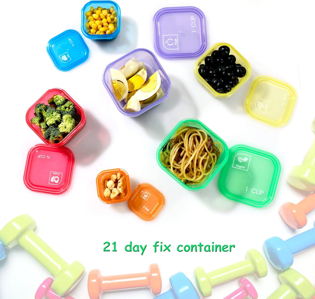 BowLift | Portion Control Containers (14-Piece Set) - 21 Day Fix for Weight Loss