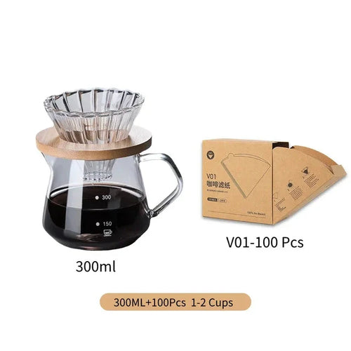 Pour Over Coffee Maker Set Glass Carafe Coffee with Glass Coffee Filter | Bowlift