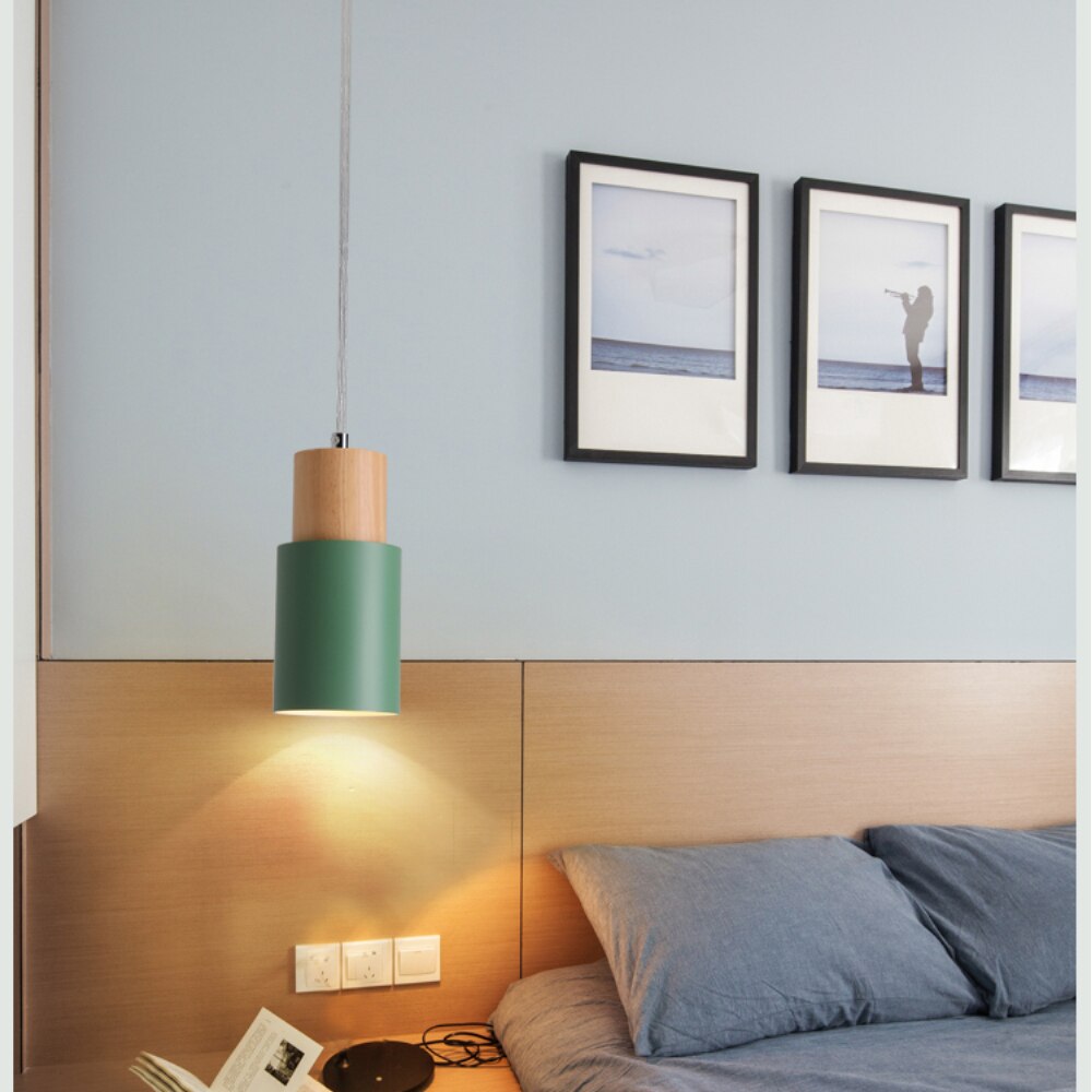 BowLift | Designer Nordic Wood Base Pendant Lamp