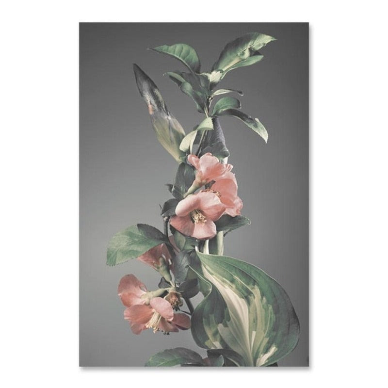 Modern Pink Floral Girl Calm - Canvas Wall Art Painting | Bowlift