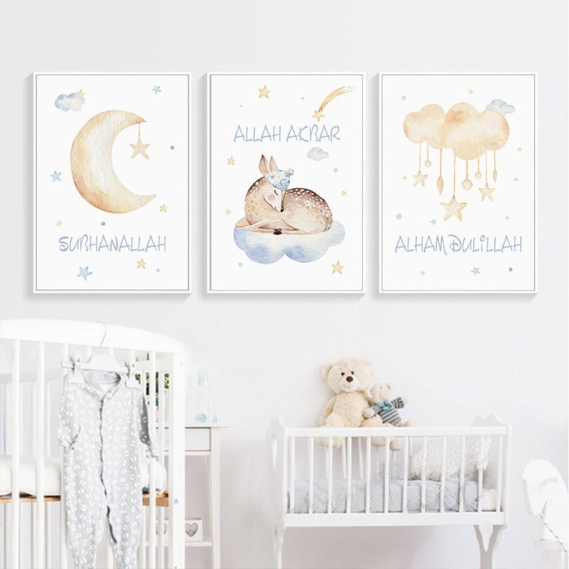 Sweet Islamic Pictures Nursery - Canvas Wall Art Painting | Bowlift