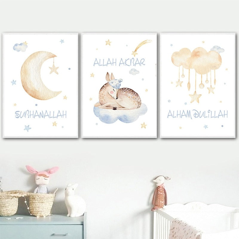 Sweet Islamic Pictures Nursery - Canvas Wall Art Painting | Bowlift